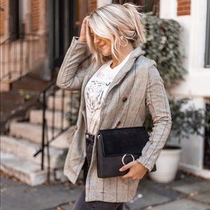 Plaid Blazer w/ Buttons